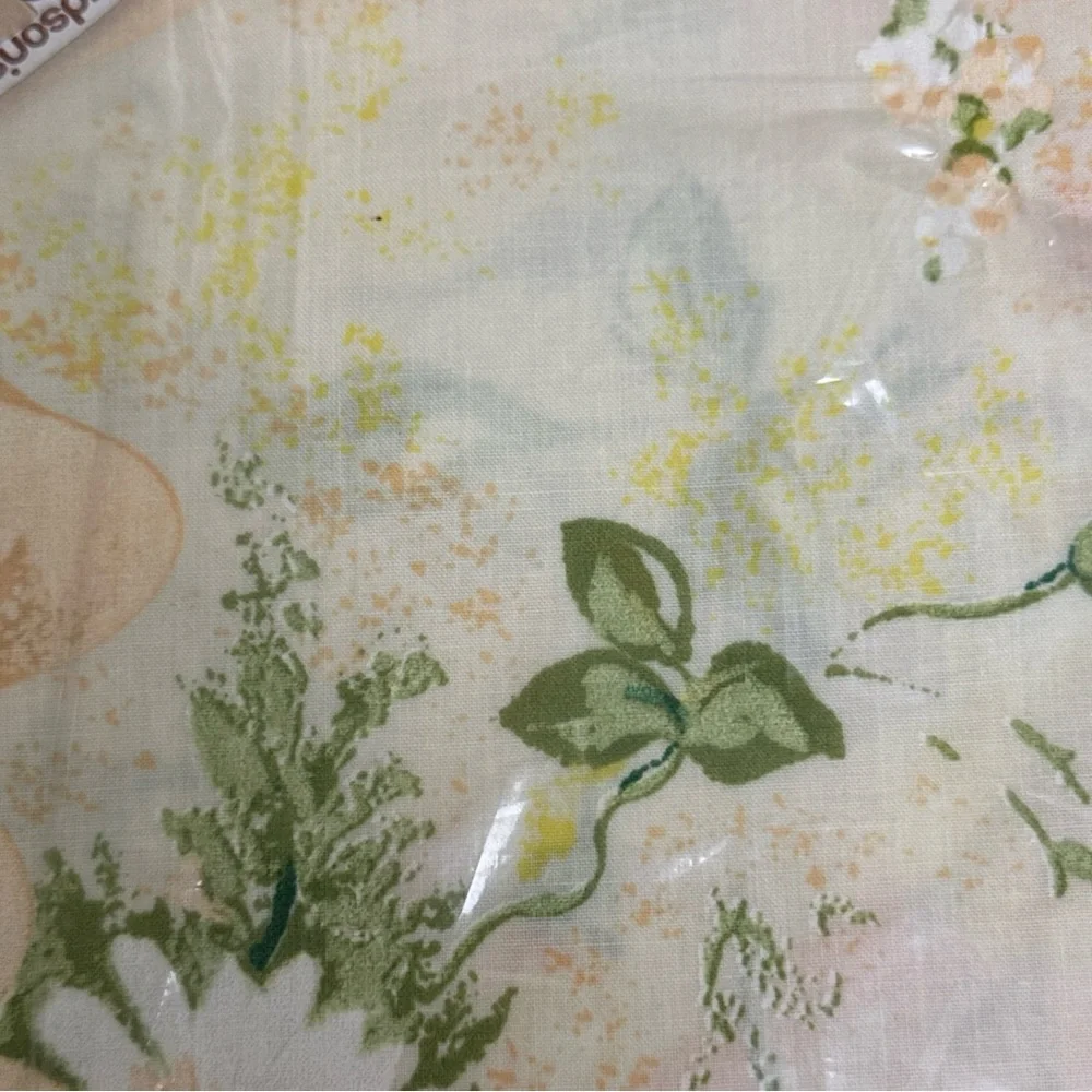 Tranqual By Dan River Double Flat Sheet Floral Slightly Irregular Luxury Percale